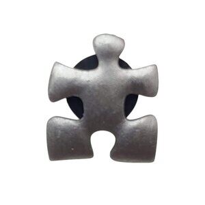 Baudville inc Puzzle Piece Silver Tone Lapel Pin Vintage Fashion